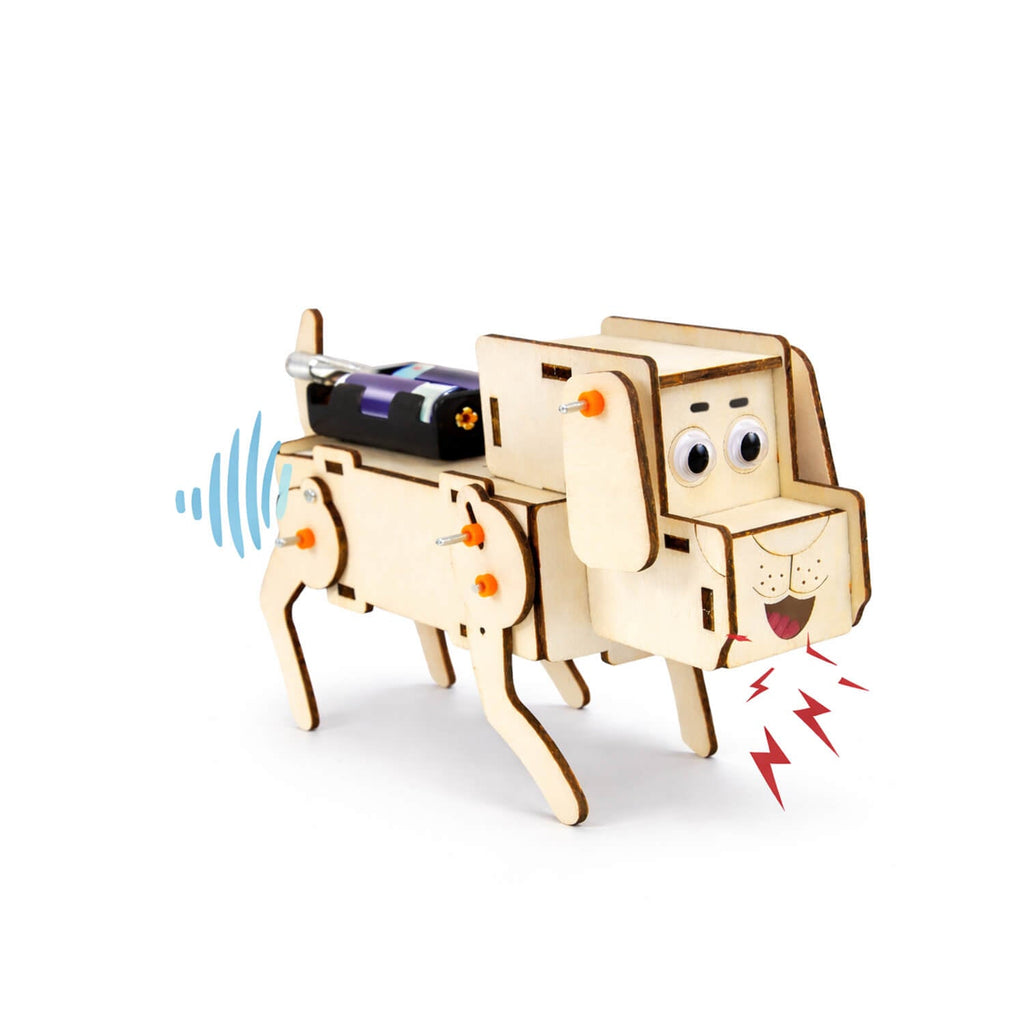 Voice-Controlled Mechanical Puppy DIY STEM kit — build a smart robotic puppy that responds to voice, hands-on sensor and robotics engineering project for kids