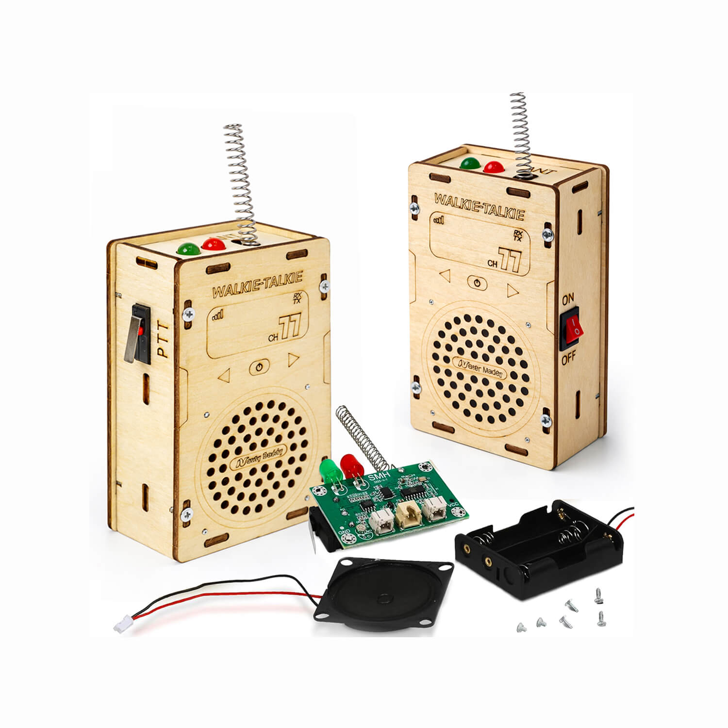 DIY Walkie Talkie STEM electronics kit for kids — build working walkie talkies, hands-on radio communication technology project for ages 8-12